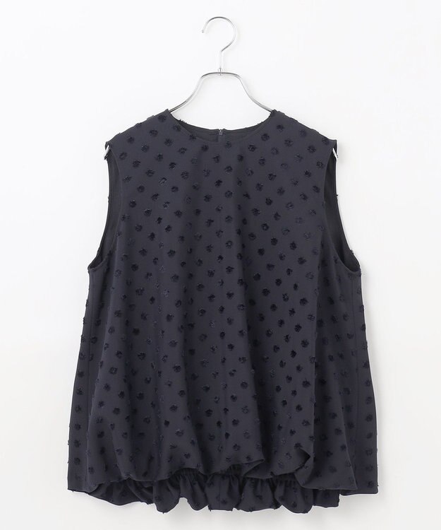 #Newans ジャガードドットバルーンブラウス ネイビー