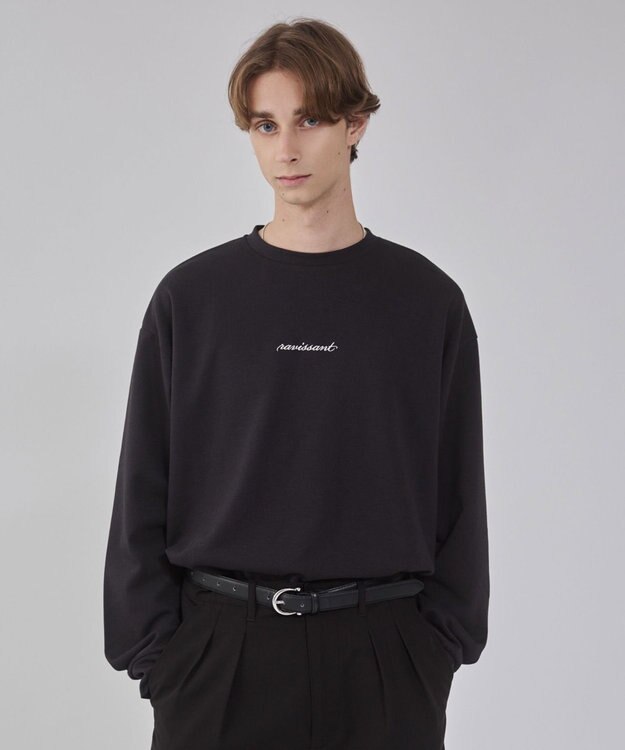 WEGO 【ユニセックス着用/UVカット/軽量/接触冷感//毛玉レス/しわになりにくい/ストレッチ/MLサイズ展開】AIRFUNCTIONシンプルロゴT（しわに ブラック