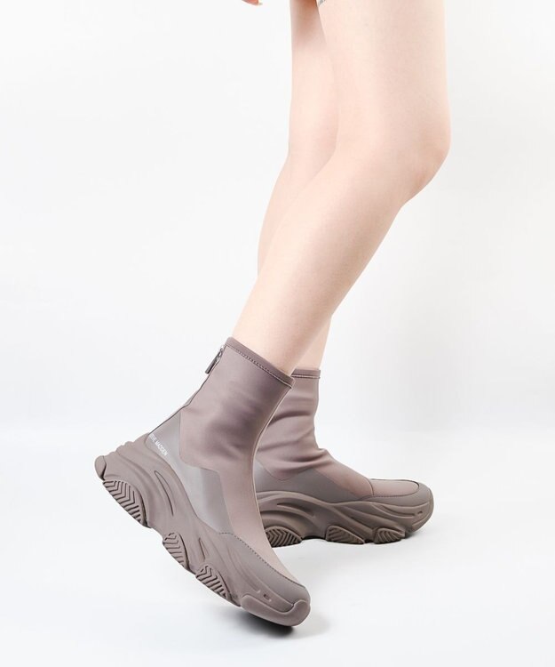 STEVE MADDEN VROOMS バッグジップスニーカーブーツ グレー
