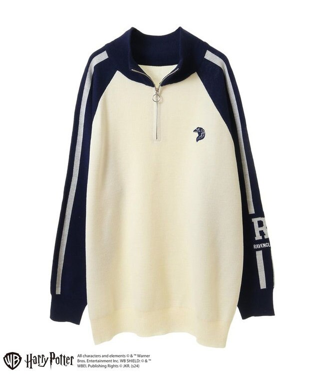 Green Parks ハリー・ポッター／ライン入りハーフジップニット Navy