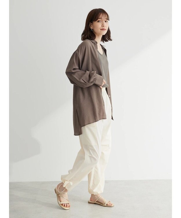 Green Parks レギュラー前後差シアーシャツ Brown