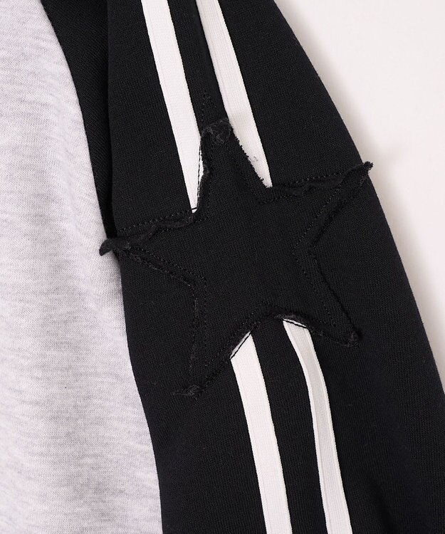 WEGO 【ユニセックス着用ITEM】ラインラグランZIPパーカー アッシュグレー