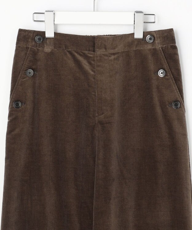 J.PRESS LADIES L 【WEB限定カラーあり】AIR DUROY LIGHT  セミ ワイド パンツ ダークブラウン系