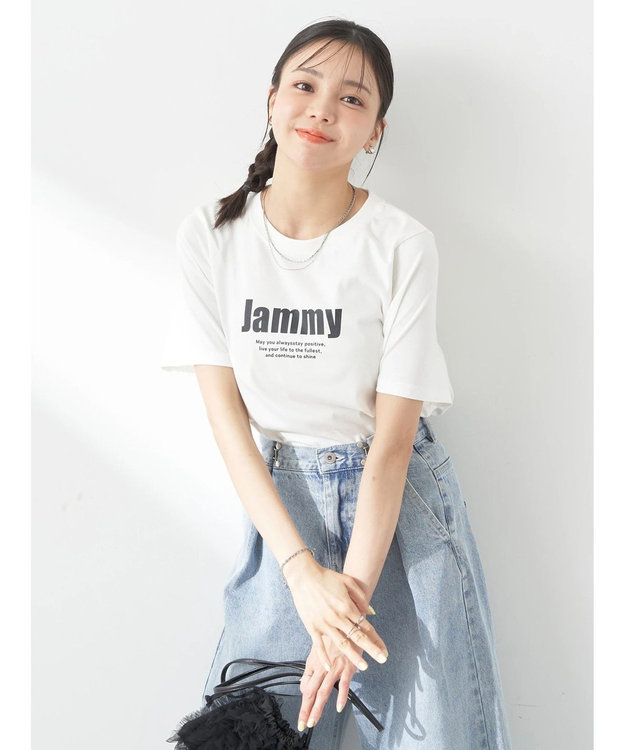 earth music&ecology ロゴソリッドミニマルＴシャツ Off White