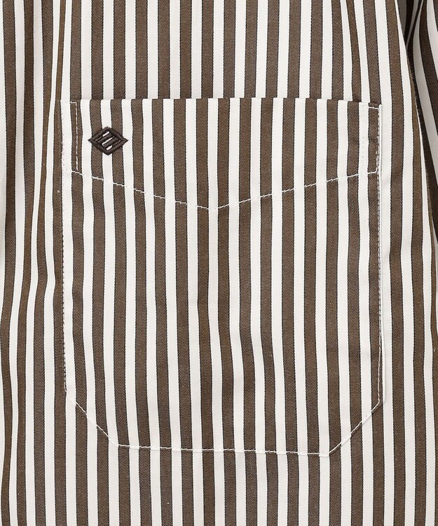 JOSEPH ABBOUD オーガニックコットンロンドンストライプ シャツ ブラウン系1