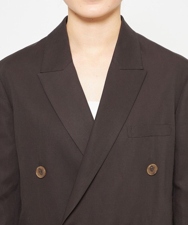 uncrave テンセルライトリネン ビッグジャケット ブラウングレー