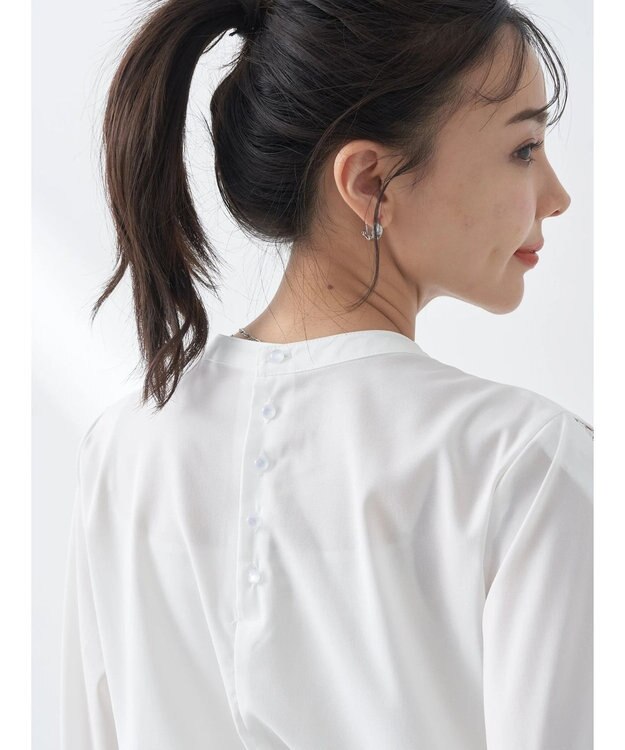 earth music&ecology レーススリーブブラウス Off White