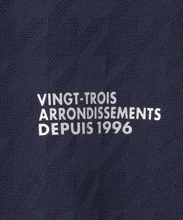 23区GOLF 【MEN】【UVカット】千鳥ジャカードニットブルゾン ネイビー系