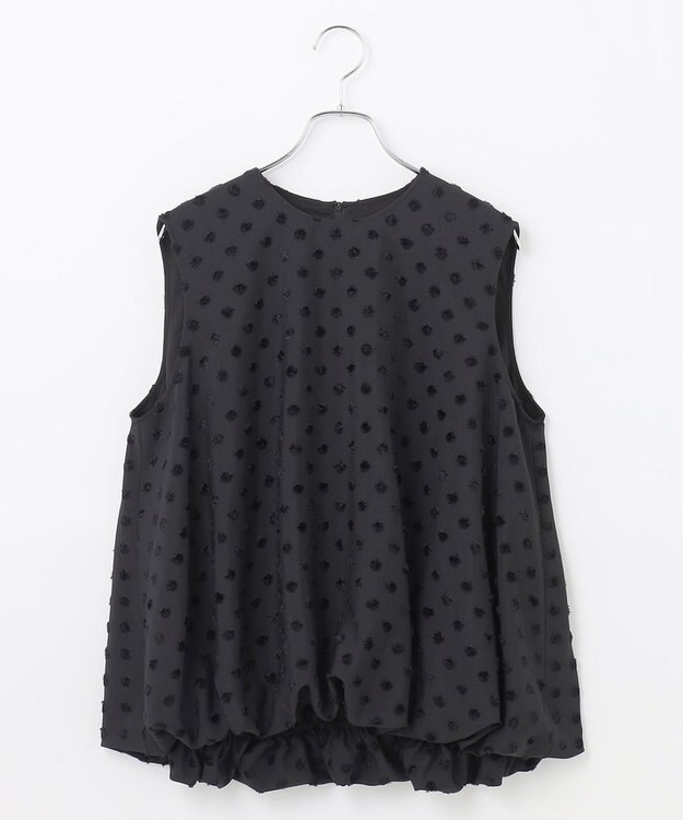 #Newans ジャガードドットバルーンブラウス ブラック