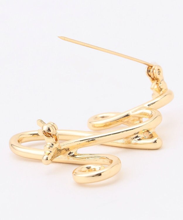 ANY ANYラインブローチ ゴールド