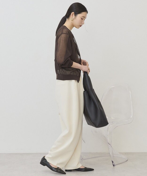 AMERICAN HOLIC シアーリブニットカーディガン Brown