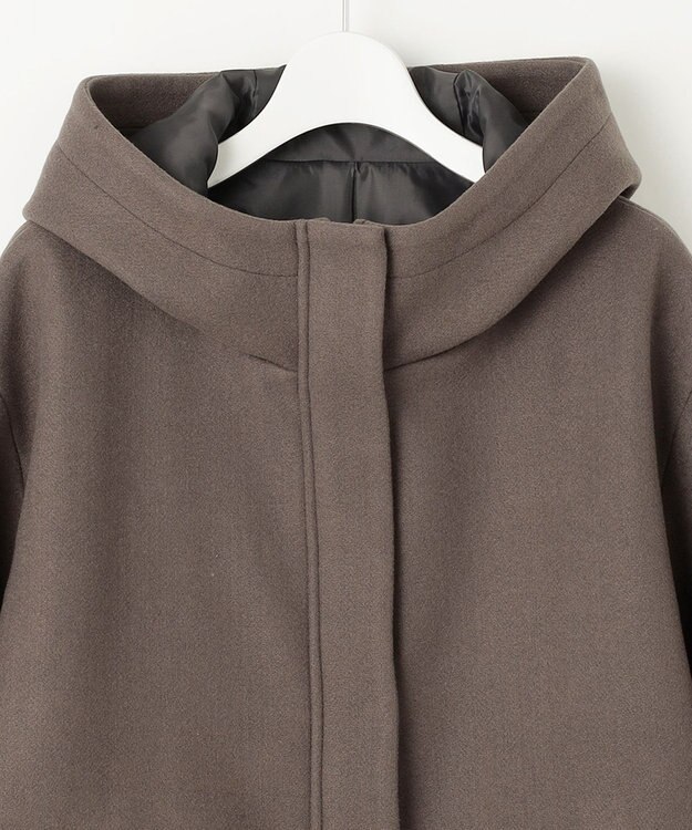 Feroux 【古畑星夏さん着用】パフスリーブフード アウター ダークブラウン系