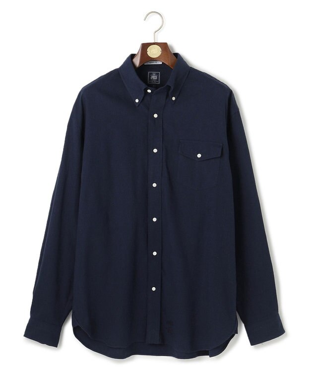 J.PRESS MEN 【J.PRESS ORIGINALS】【UNISEX】Cotton Silk Yarn Dyed Twill B.D. Shirts / Baggy-Fit ネイビー系