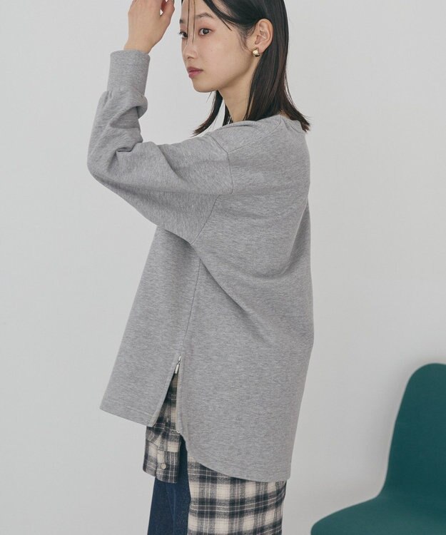 AMERICAN HOLIC サイドZIPスウェットプルオーバー Gray Mixture