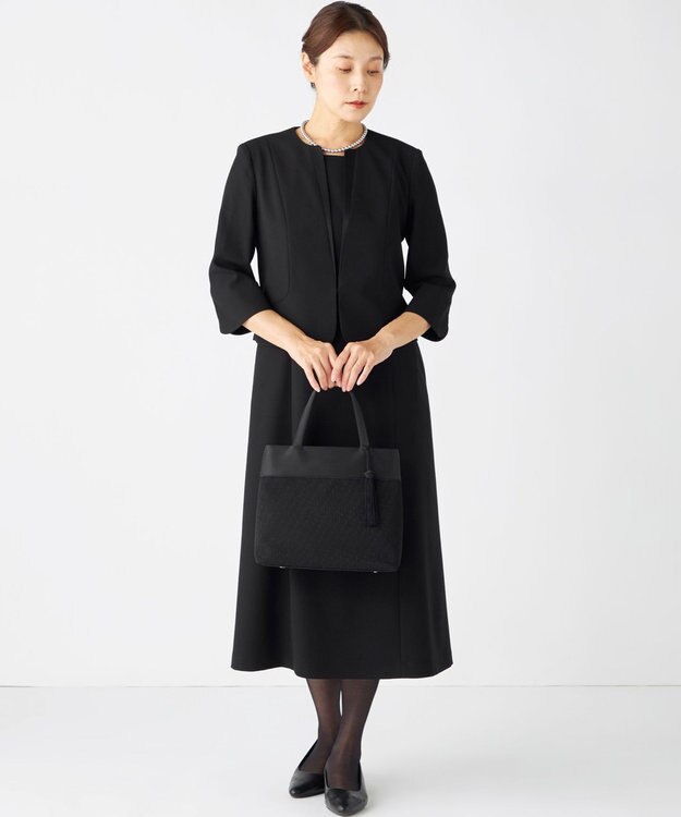 自由区 FORMAL 【日本製】米沢織 あおり式トート ブラック系