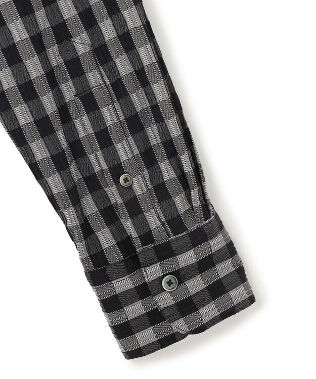 JOSEPH HOMME 新柄【オリジナル素材】ギンガムシャンブレーストレッチ　レギュラーカラーシャツ グレー系