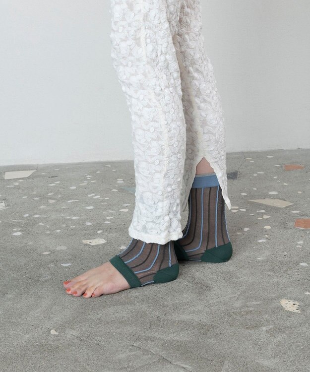 TRICOTE ストライプ柄シアートレンカ 28WINE