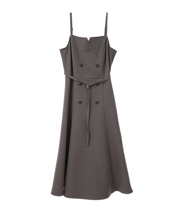 earth music&ecology トレンチ風キャミワンピース Dark Gray