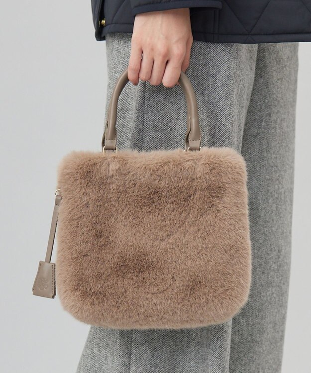 J.PRESS LADIES 【2way】エコファー バッグ ブラウン系