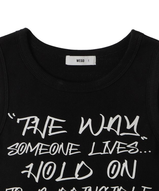 WEGO 【カップ付き】ハンドライティングプリントカップインタンク ブラック