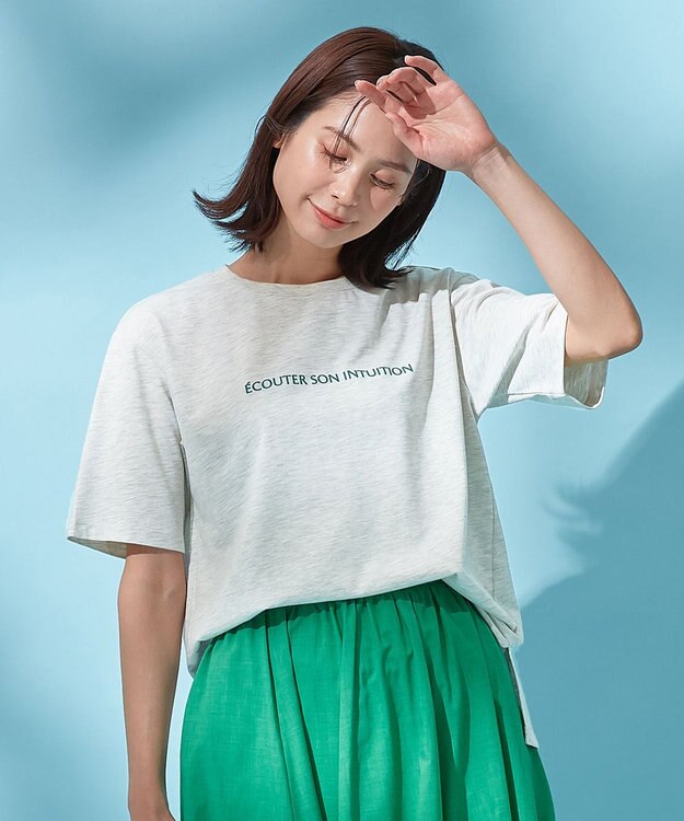 ANY L 【接触冷感】アソートプリントＴシャツ トップライトグレー