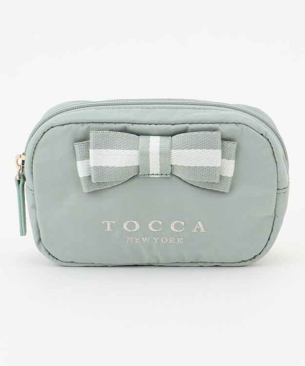 TOCCA 【WEB限定】BICOLOR RIBBON POUCH ポーチ ブルー系