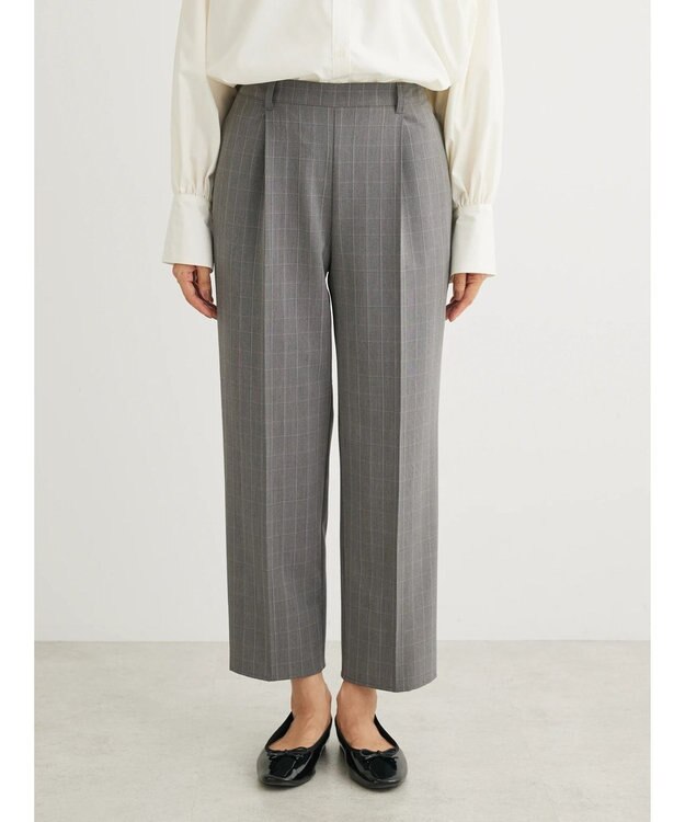 Green Parks きれいシルエットチェックパンツ Glen Check