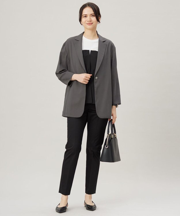 自由区 L 【洗える】ビスチェコンビ Tシャツ オフ×ブラック