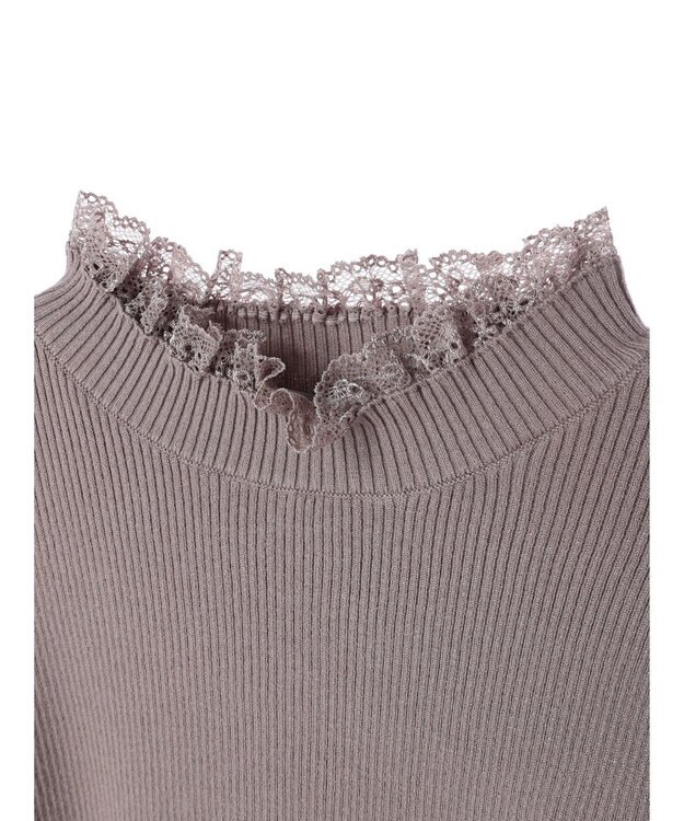 earth music&ecology レースドッキングリブニット Mocha