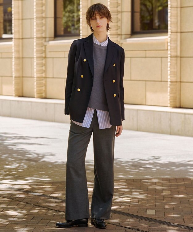 J.PRESS LADIES S エステネージュストライプ シャツ ブラウス ラベンダーストライプ系