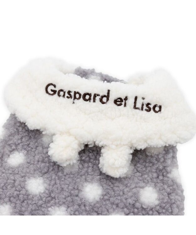 PET PARADISE リサとガスパール 水玉ボアベスト 中型犬 グレー