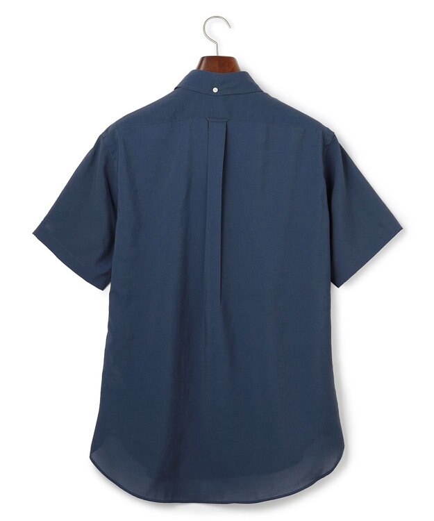 J.PRESS MEN 【遮熱 / 高通気性】ハケメパッチフラップ 半袖シャツ / B.D. ネイビー系