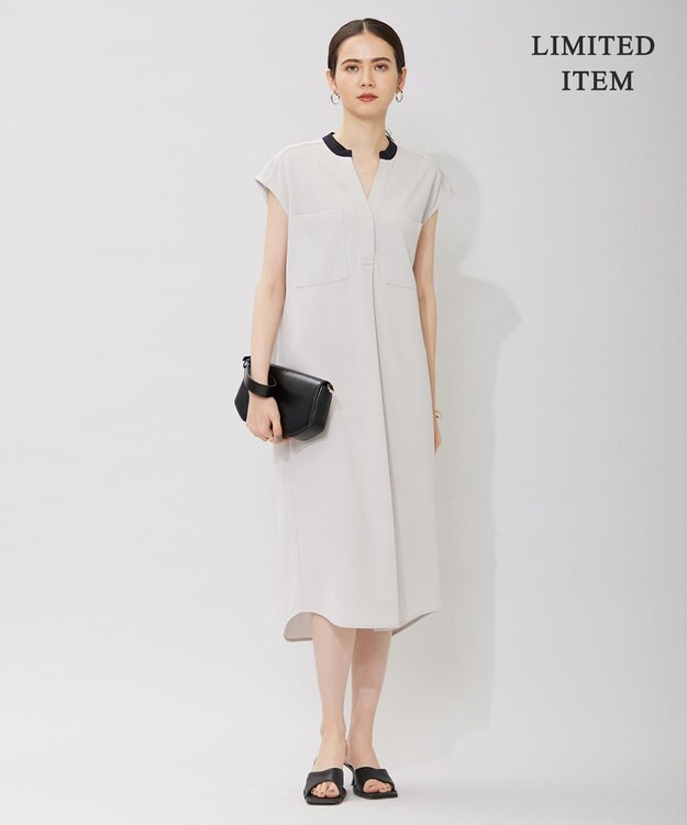 ICB 【WEB限定・洗える】ストレッチアムンゼン ワンピース トープ系