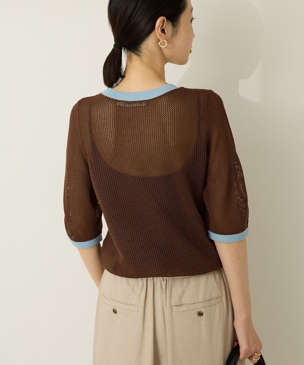 AMERICAN HOLIC メッシュニットリンガーＴシャツ Brown