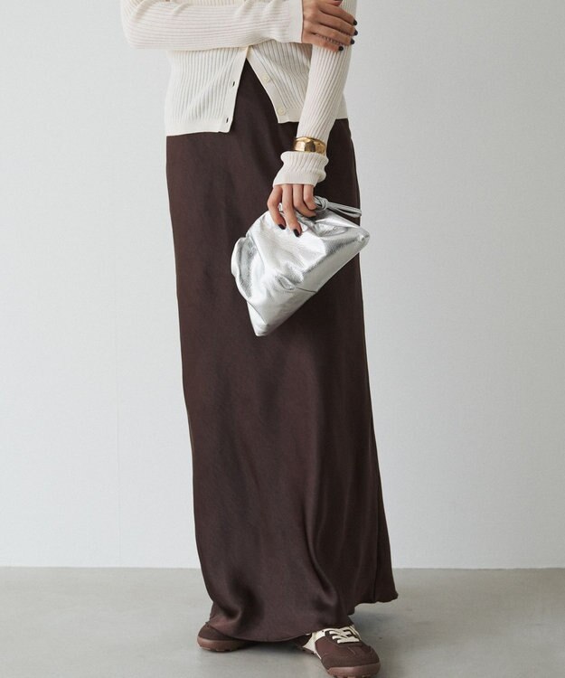 russet レザー巾着ミニショルダーバッグ(CE-1637) Silver