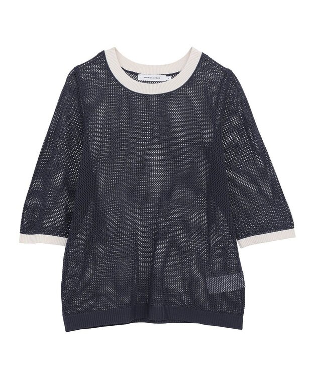 AMERICAN HOLIC メッシュニットリンガーＴシャツ Navy