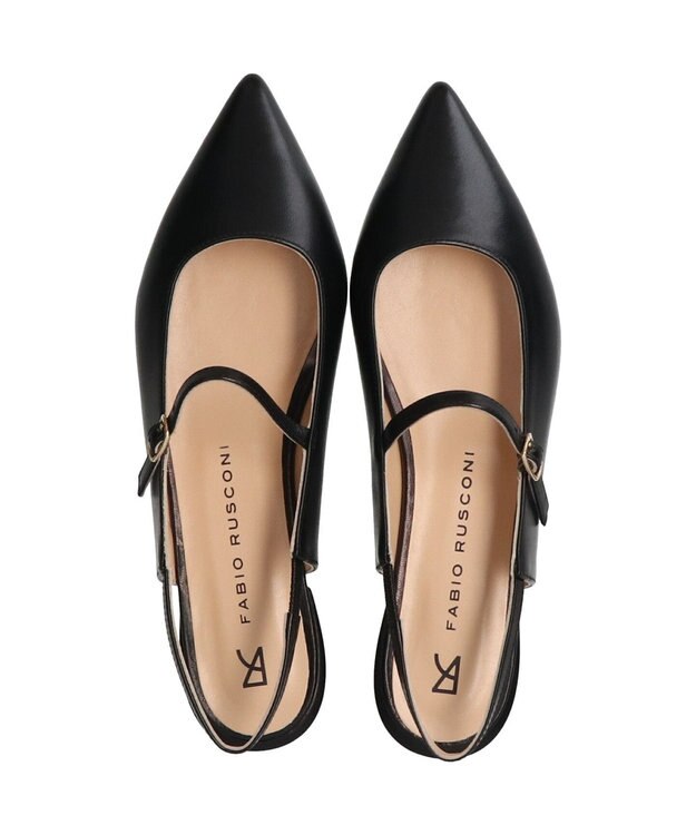 INTER-CHAUSSURES 【FABIO RUSCONI】ポインテッドワンストラップバックバンド ブラック