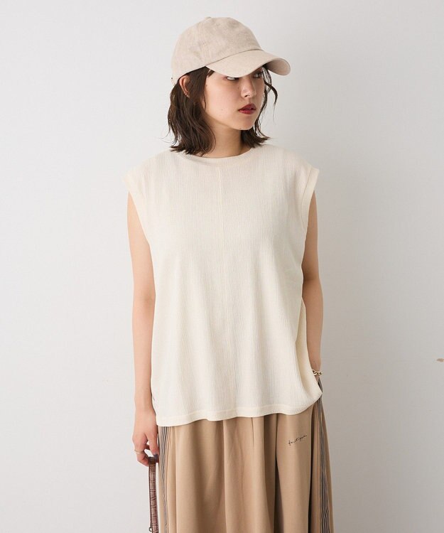 CRAFT STANDARD BOUTIQUE バックタックノースリーブプルオーバー Light Beige