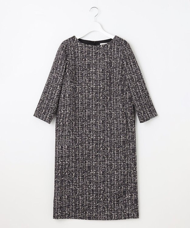 自由区 S プリントジャガードストレッチ  ワンピース ブラック系5