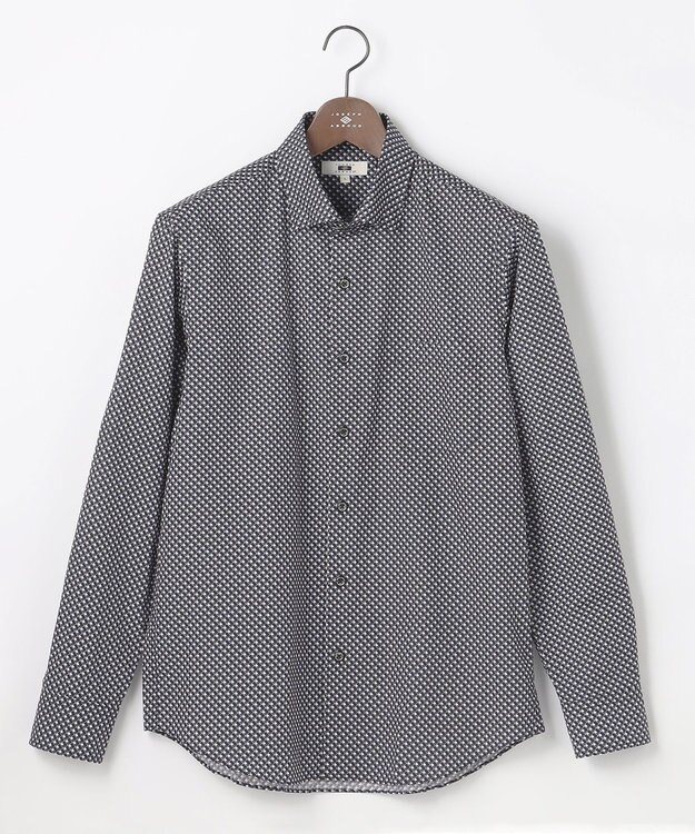 JOSEPH ABBOUD 【オーガニックコットン使用・JAPANファブリック】ジオメトリックプリントシャツ ネイビー系5