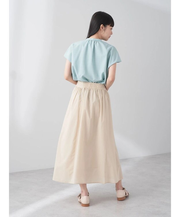 earth music&ecology タックデザインブラウス Green