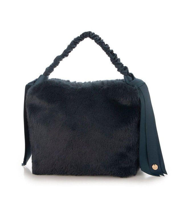 UNBILLION カシュカシュ cachecache / 下がりグログランワンハンドルエコファートート ブルー