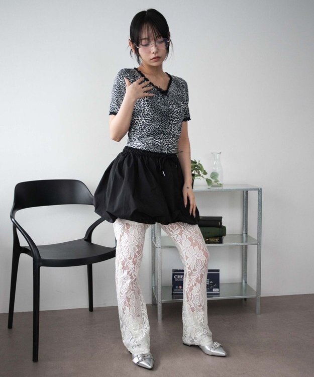 WEGO レオパードレースちびT グレー