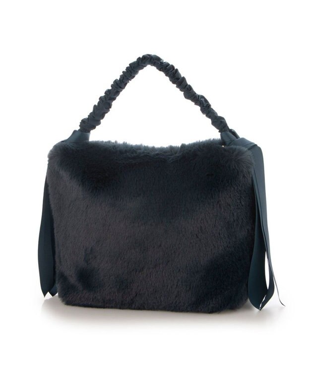 UNBILLION カシュカシュ cachecache / 下がりグログランワンハンドルエコファートート ブルー