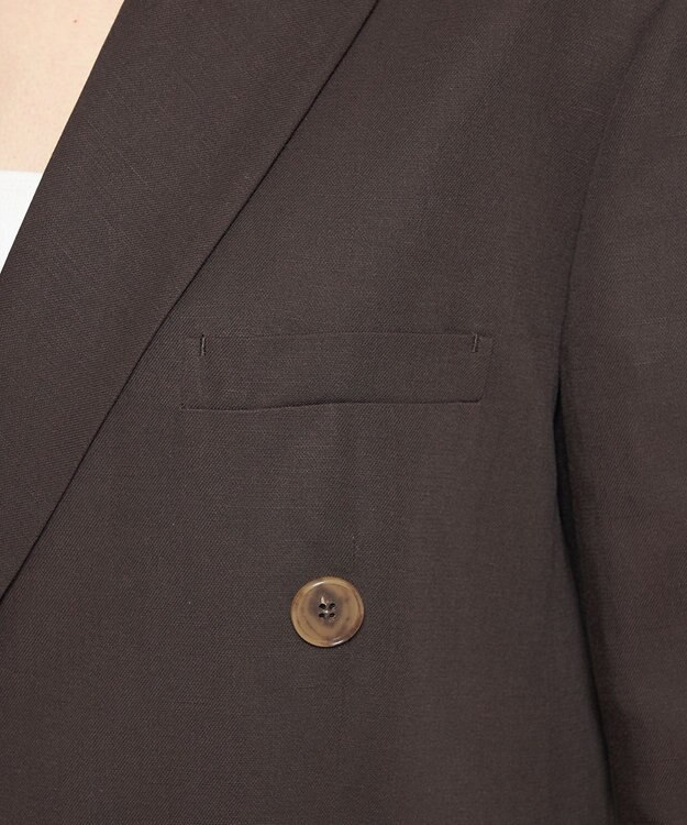 uncrave テンセルライトリネン ビッグジャケット ブラウングレー