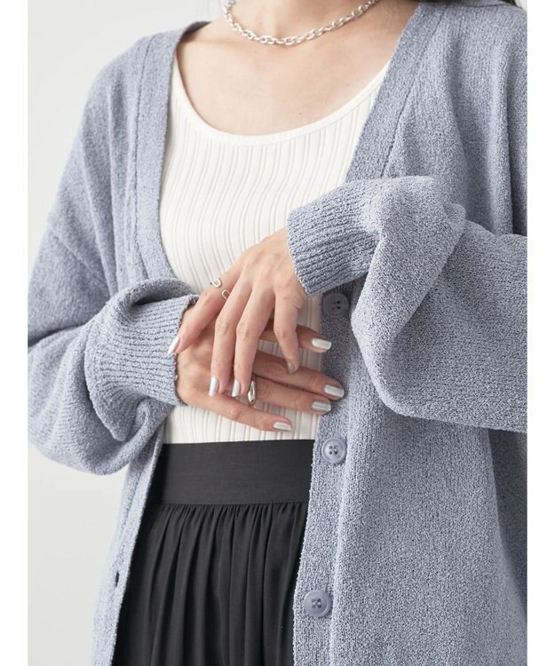 earth music&ecology ブークレＶネックカーディガン Blue