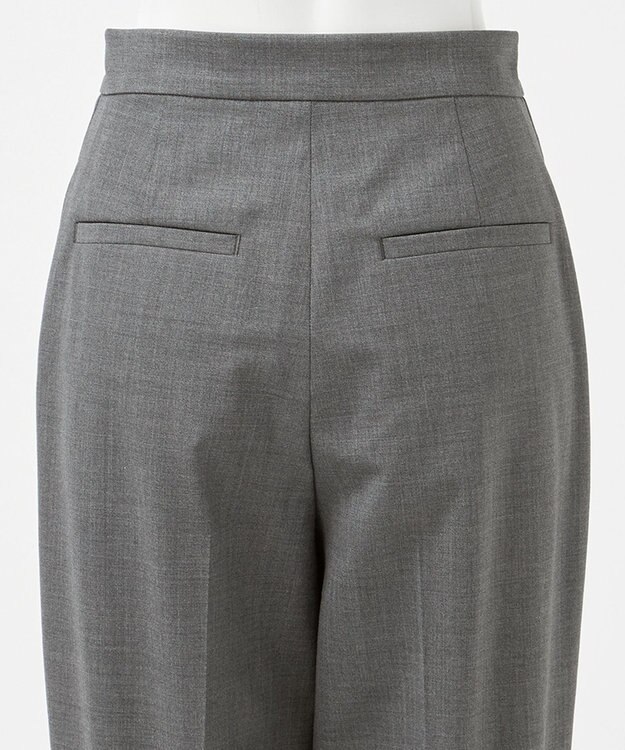 23区 【エステータ】ウールトロドライストレッチ タックテーパード パンツ グレー