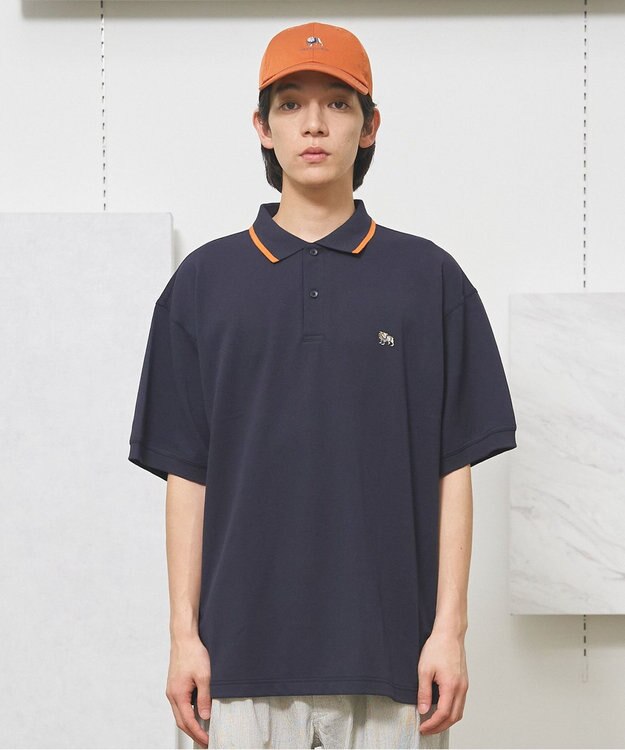 J.PRESS YORK STREET 【UNISEX】ブルドックワンポイント ポロシャツ ネイビー系