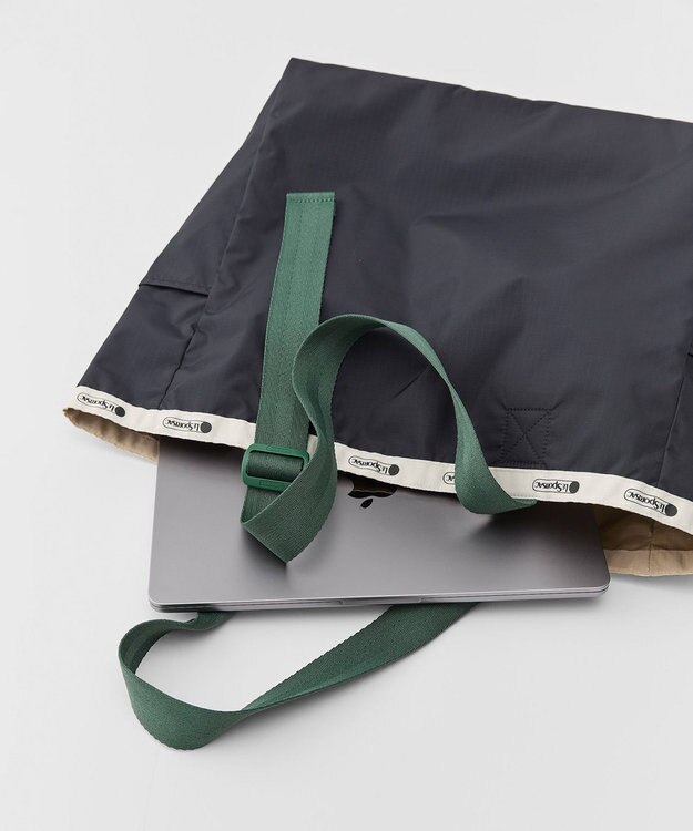 LeSportsac LG HANDLE ADJ TOTE/ディープシー/ボトルグリーンウェビング ディープシー/ボトルグリーンウェビング