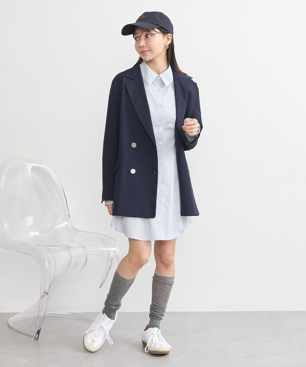 earth music&ecology ウエストタックシャツミニワンピース Sax